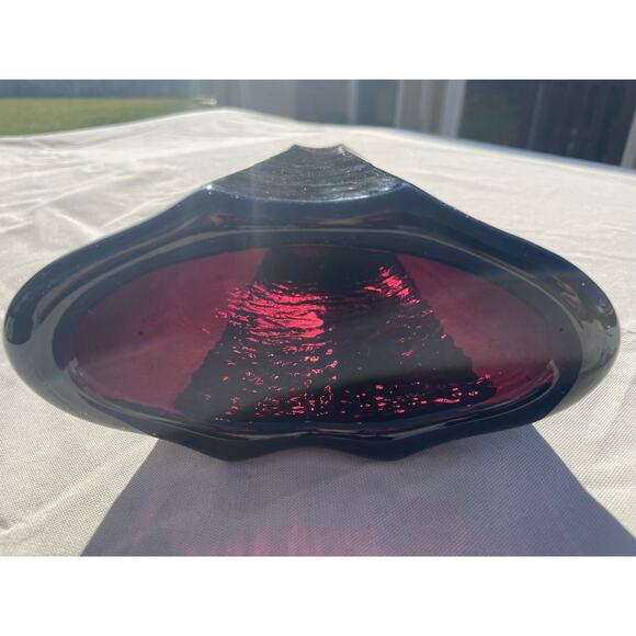 Fire & Light Recycled Art Glass Aurora Vase Signed Rare - Plum - Picture 2 of 9